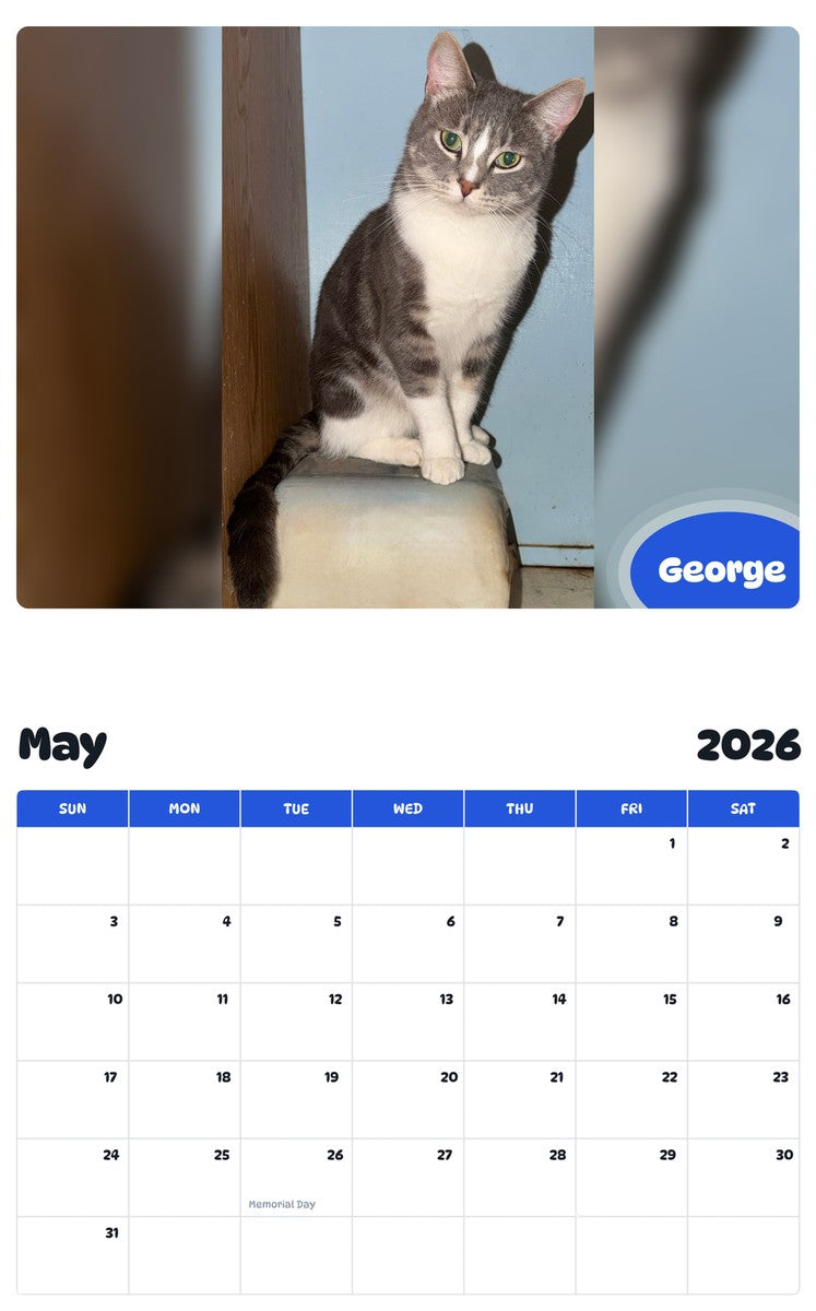 2026 - 2027 George - Pawidols Pet Calendar