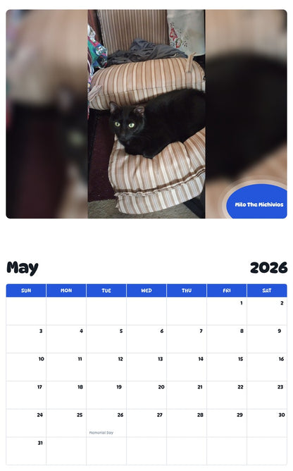 2026 - 2027 Milo The Michivios - Pawidols Pet Calendar
