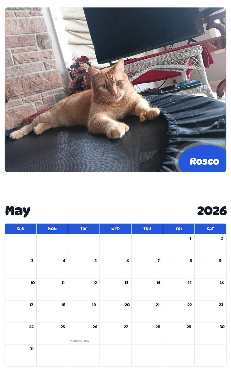 2026 - 2027 Rosco - Pawidols Pet Calendar