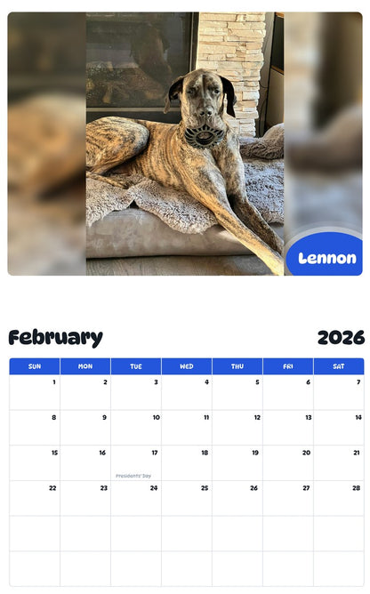October 2025 - September 2026 Lennon - Pawidols Pet Calendar