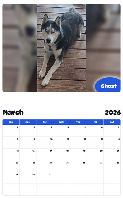 November 2025 - October 2026 Ghost - Pawidols Pet Calendar