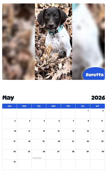 2026 - 2027 Beretta - Pawidols Pet Calendar