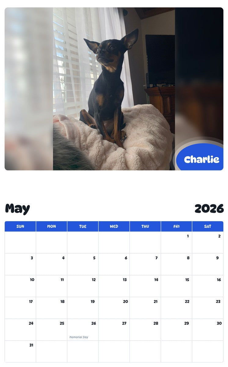 2026 - 2027 Charlie - Pawidols Pet Calendar