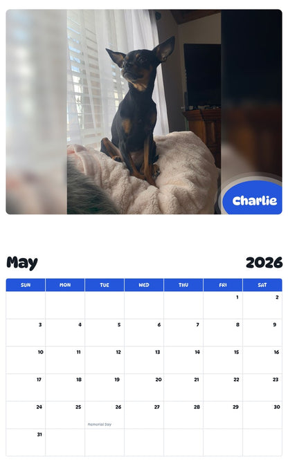 2026 - 2027 Charlie - Pawidols Pet Calendar