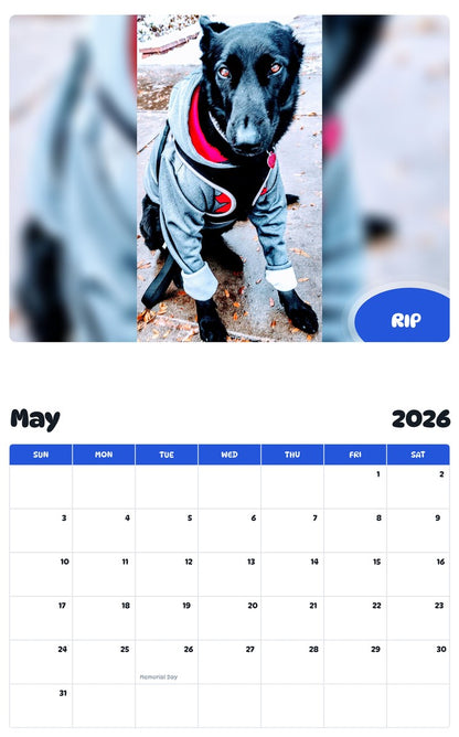 2026 - 2027 RIP - Pawidols Pet Calendar