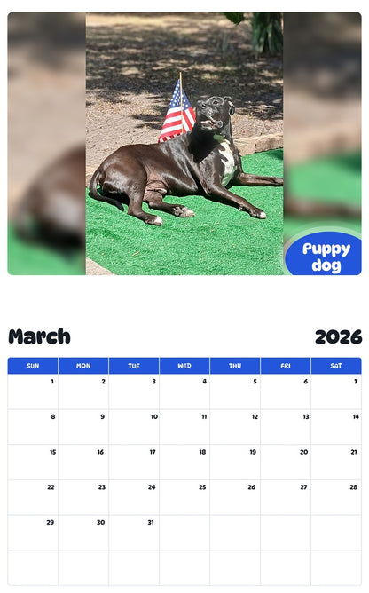 November 2025 - October 2026 Puppy dog - Pawidols Pet Calendar