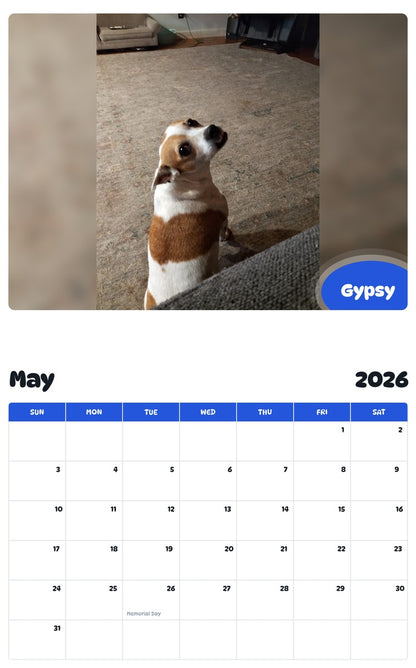 2026 - 2027 Gypsy - Pawidols Pet Calendar