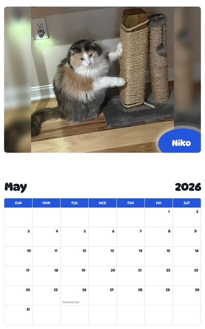 2026 - 2027 Niko - Pawidols Pet Calendar