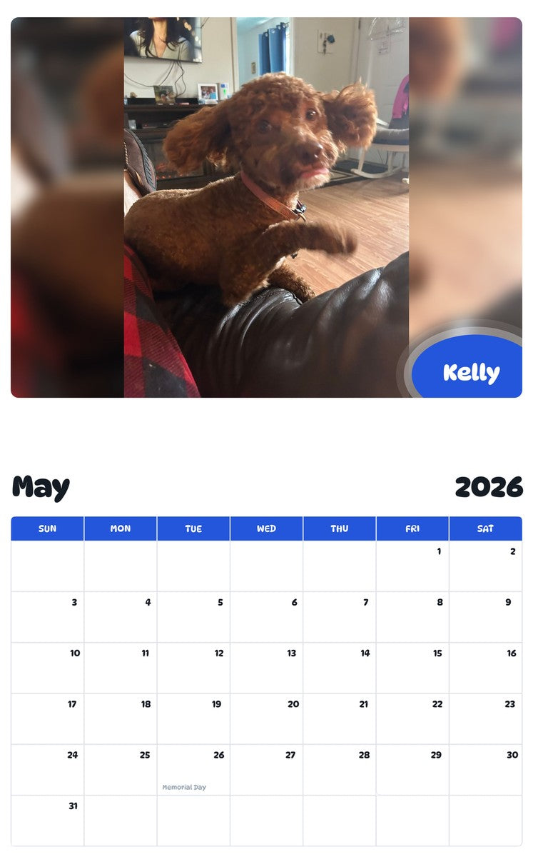 2026 - 2027 Kelly - Pawidols Pet Calendar