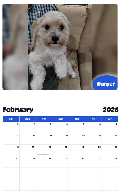 October 2025 - September 2026 Harper - Pawidols Pet Calendar