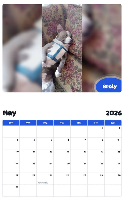 2026 - 2027 Broly - Pawidols Pet Calendar
