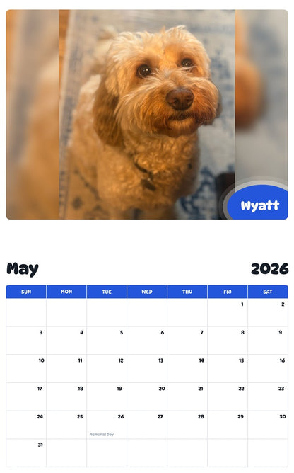 2026 - 2027 Wyatt - Pawidols Pet Calendar
