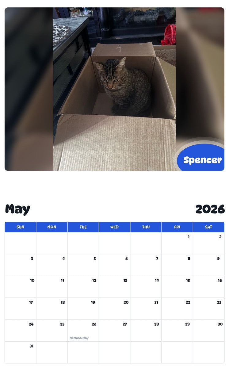2026 - 2027 Spencer - Pawidols Pet Calendar