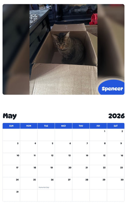 2026 - 2027 Spencer - Pawidols Pet Calendar