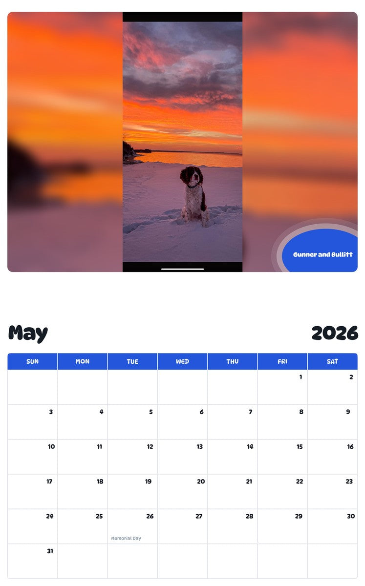 2026 - 2027 Gunner and Bullitt - Pawidols Pet Calendar