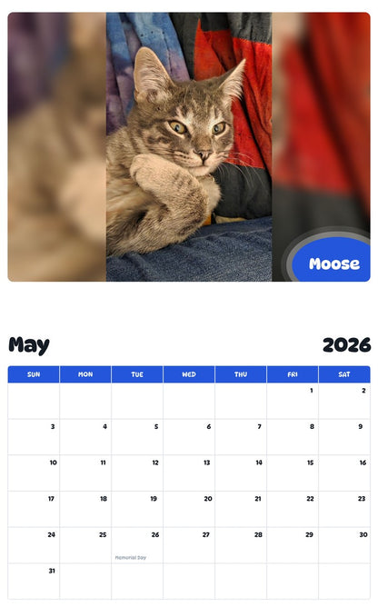 2026 - 2027 Moose - Pawidols Pet Calendar