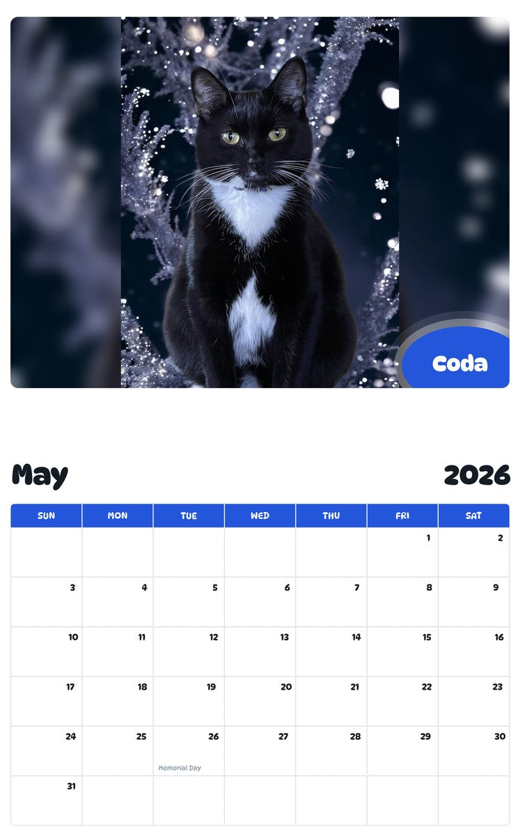 2026 - 2027 Coda - Pawidols Pet Calendar