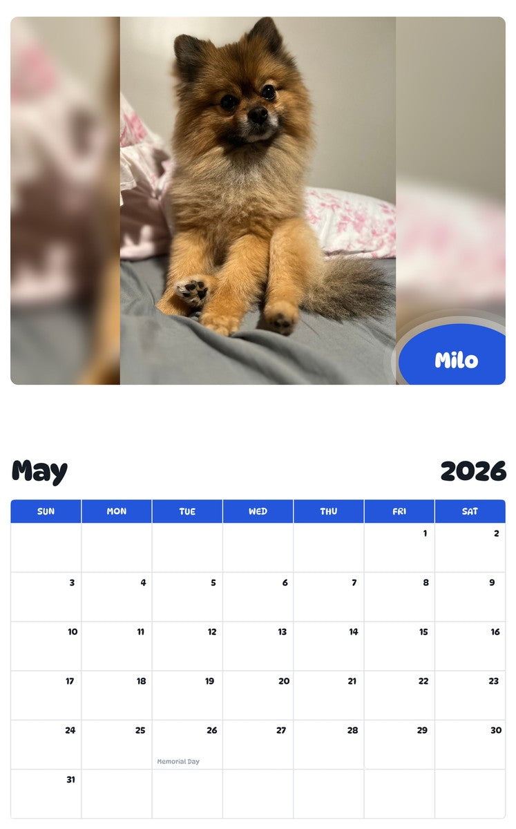2026 - 2027 Milo - Pawidols Pet Calendar