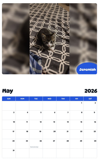 2026 - 2027 Jeremiah - Pawidols Pet Calendar