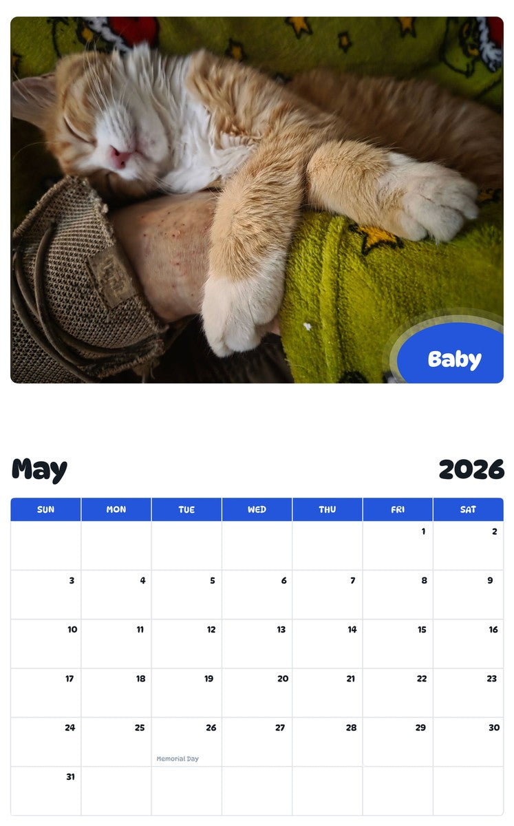 2026 - 2027 Baby - Pawidols Pet Calendar