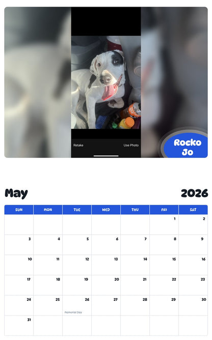 2026 - 2027 Rocko Jo - Pawidols Pet Calendar