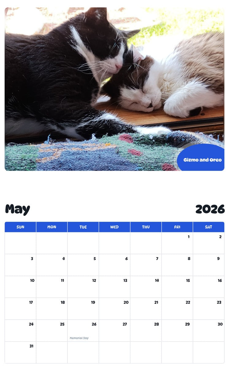 2026 - 2027 Gizmo and Oreo - Pawidols Pet Calendar