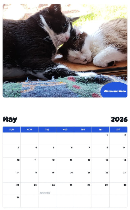 2026 - 2027 Gizmo and Oreo - Pawidols Pet Calendar