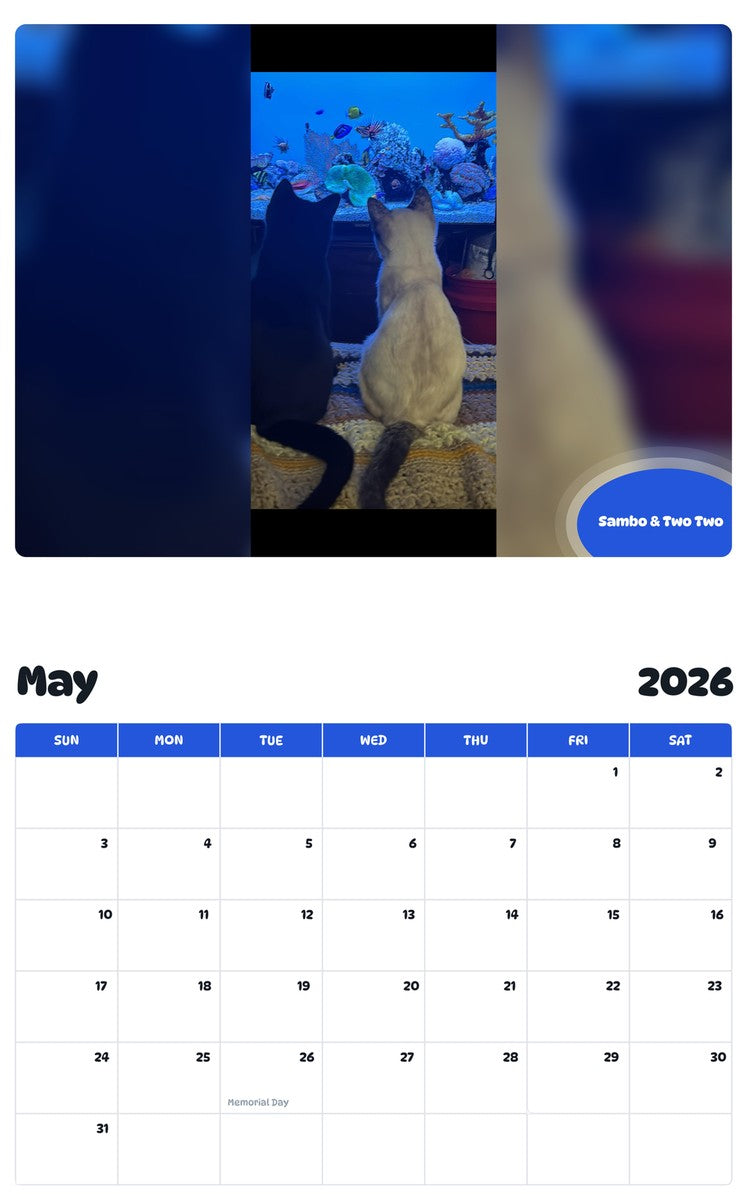 2026 - 2027 Sambo & Two Two - Pawidols Pet Calendar