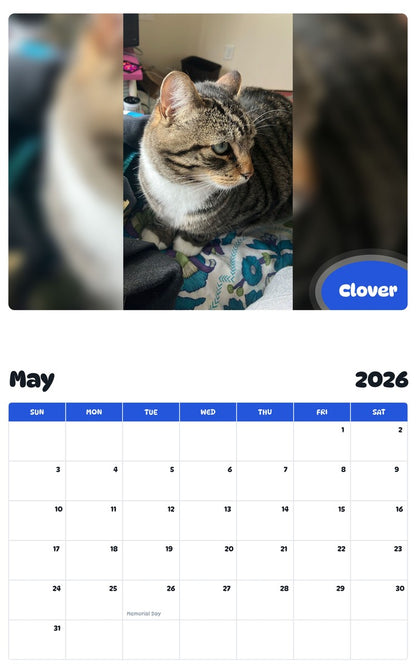 2026 - 2027 Clover - Pawidols Pet Calendar
