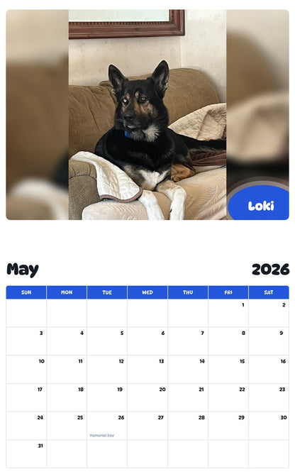 2026 - 2027 Loki - Pawidols Pet Calendar