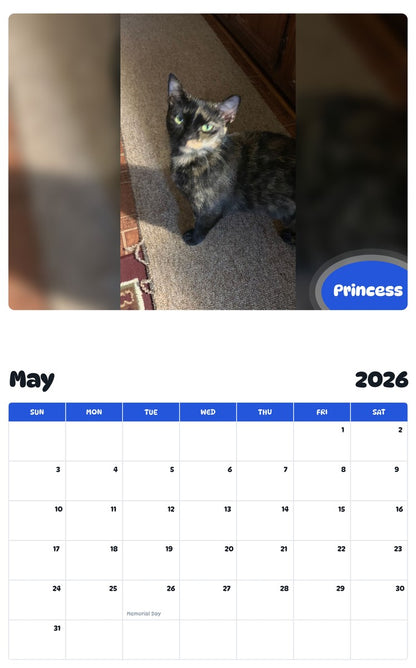 2026 - 2027 Princess - Pawidols Pet Calendar