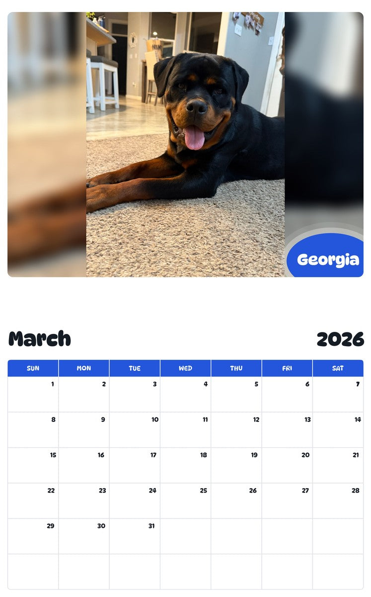 November 2025 - October 2026 Georgia - Pawidols Pet Calendar