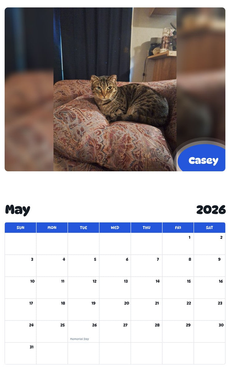 2026 - 2027 Casey - Pawidols Pet Calendar