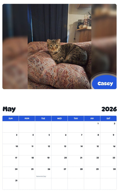 2026 - 2027 Casey - Pawidols Pet Calendar