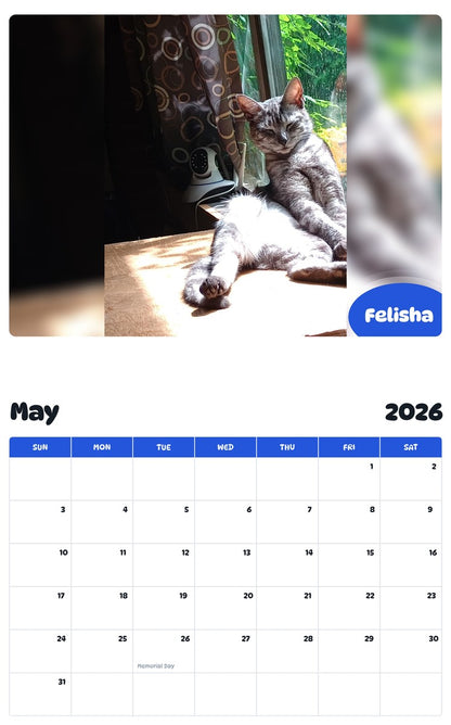 2026 - 2027 Felisha - Pawidols Pet Calendar