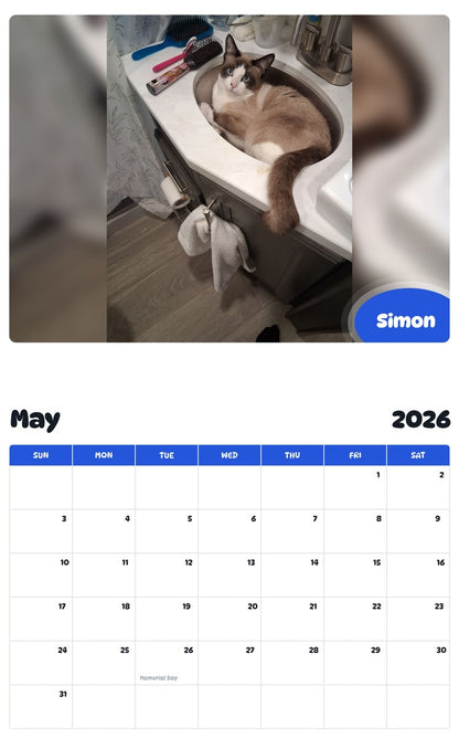 2026 - 2027 Simon - Pawidols Pet Calendar