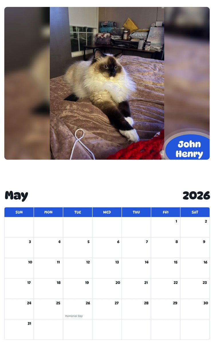 2026 - 2027 John Henry - Pawidols Pet Calendar