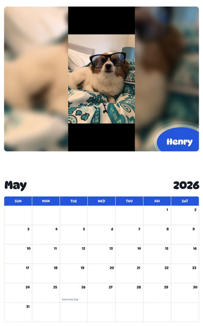 2026 - 2027 Henry - Pawidols Pet Calendar
