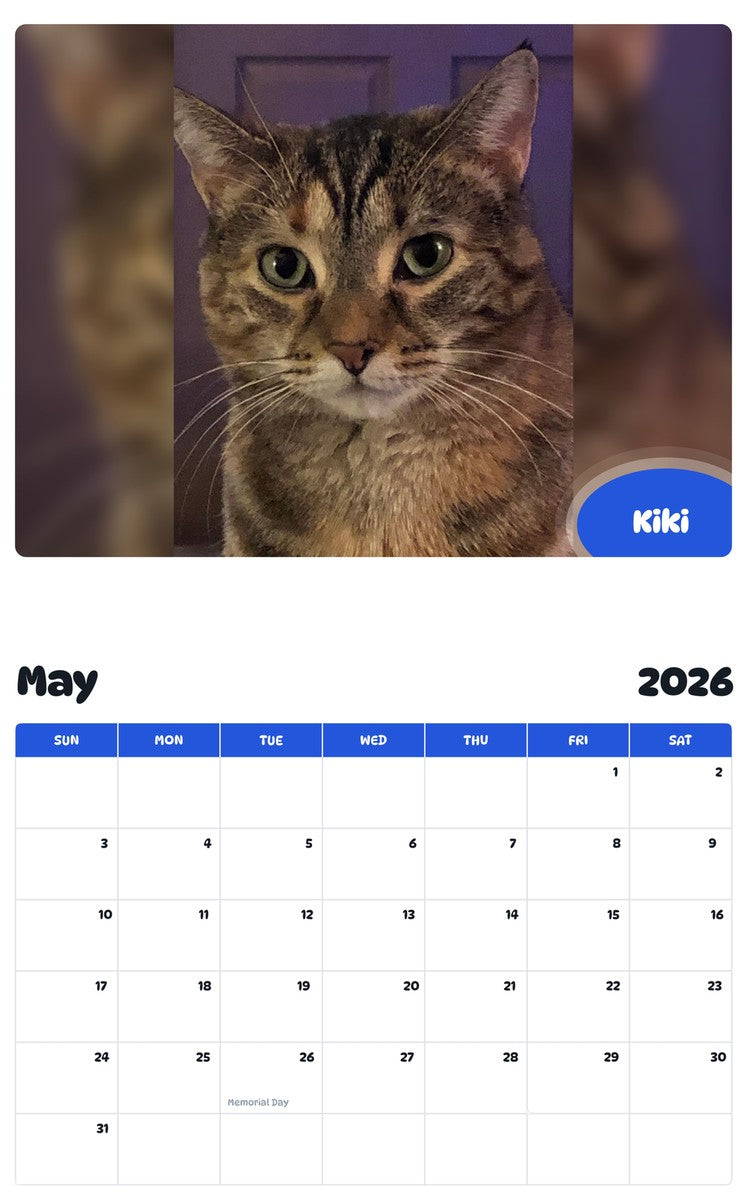 2026 - 2027 Kiki - Pawidols Pet Calendar