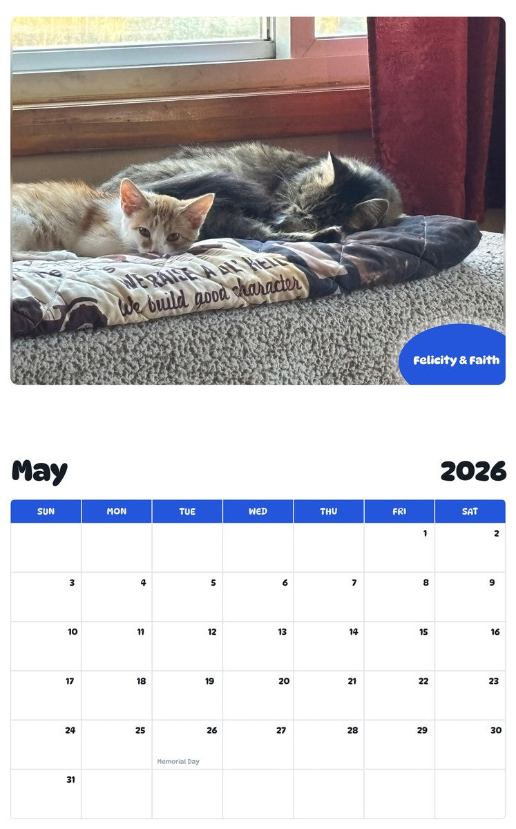 2026 - 2027 Felicity & Faith - Pawidols Pet Calendar