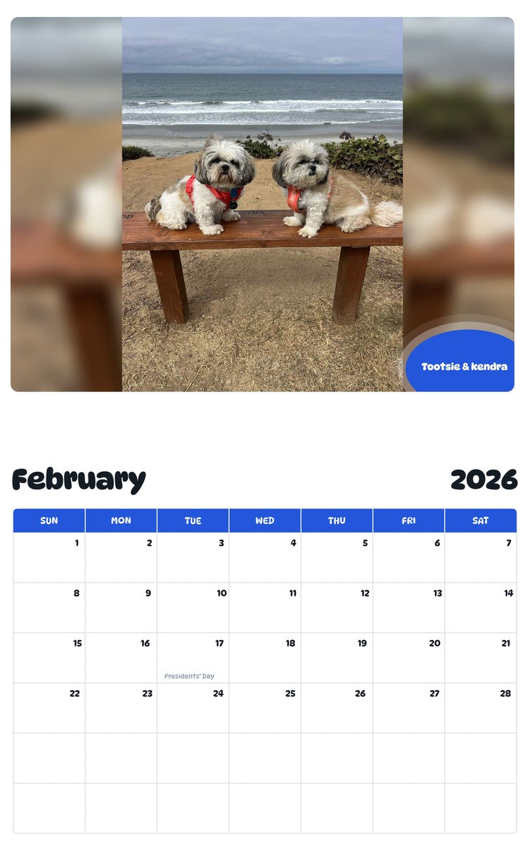November 2025 - October 2026 Tootsie & kendra - Pawidols Pet Calendar