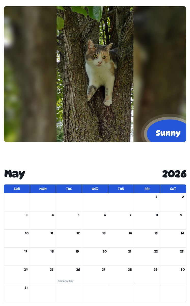 2026 - 2027 Sunny - Pawidols Pet Calendar