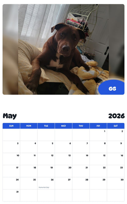 2026 - 2027 GG - Pawidols Pet Calendar