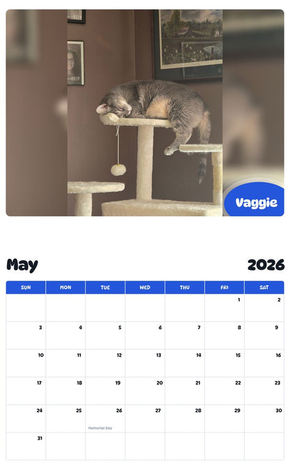 2026 - 2027 Vaggie - Pawidols Pet Calendar