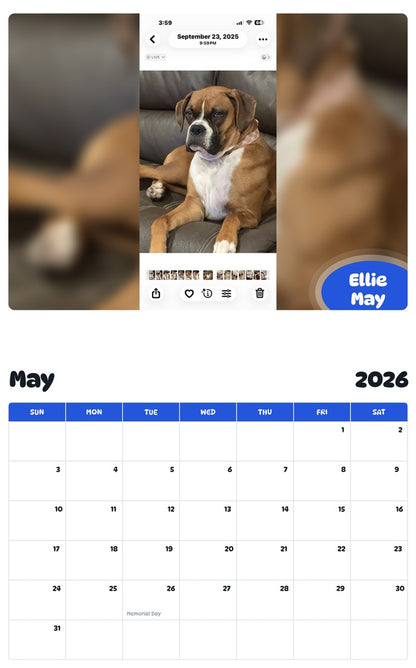 2026 - 2027 Ellie May - Pawidols Pet Calendar