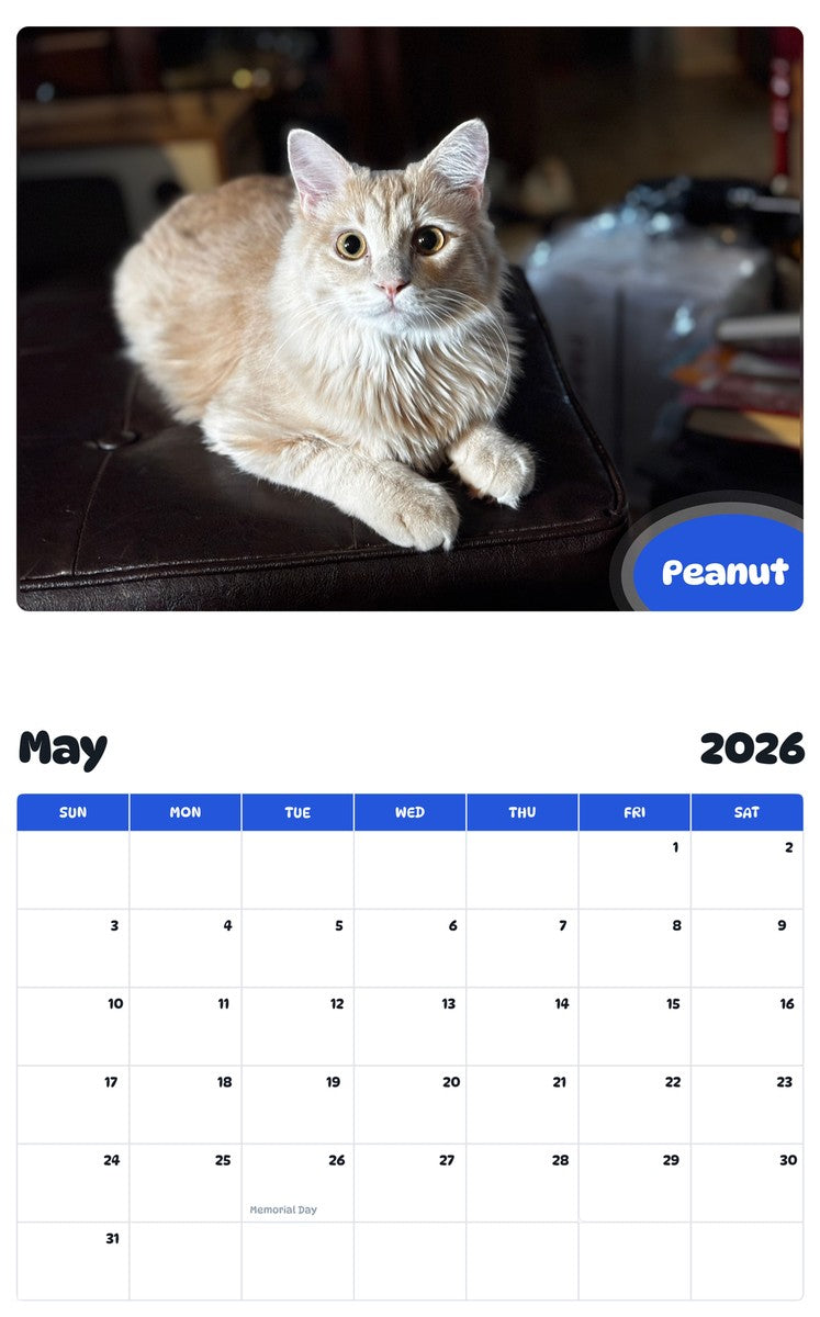 2026 - 2027 Peanut - Pawidols Pet Calendar