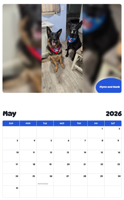 2026 - 2027 Flynn and Hank - Pawidols Pet Calendar