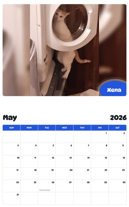 2026 - 2027 Xena - Pawidols Pet Calendar