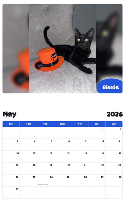 2026 - 2027 Binxie - Pawidols Pet Calendar
