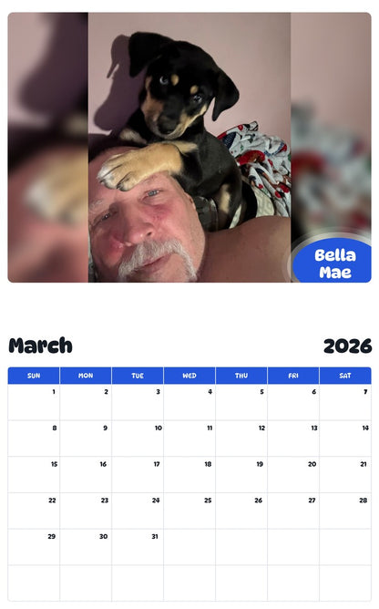 November 2025 - October 2026 Bella Mae - Pawidols Pet Calendar